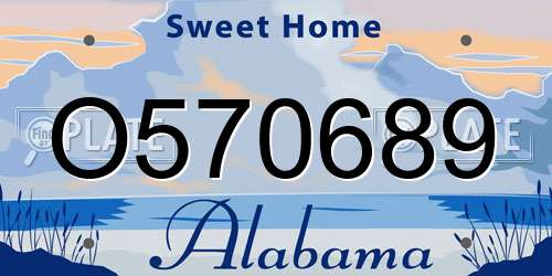 O570689 Alabama License Plate