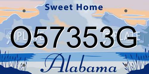 O57353G Alabama License Plate