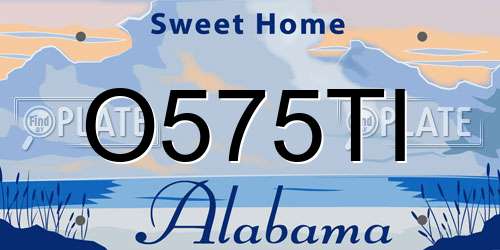 O575TI Alabama License Plate