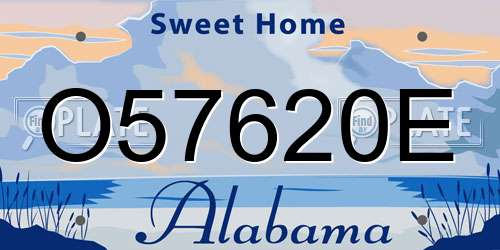 O57620E Alabama License Plate