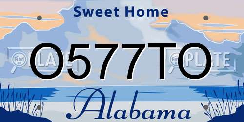 O577TO Alabama License Plate
