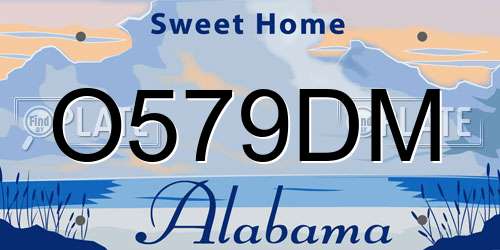 O579DM Alabama License Plate