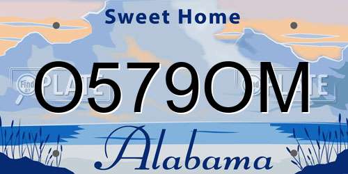 O579OM Alabama License Plate