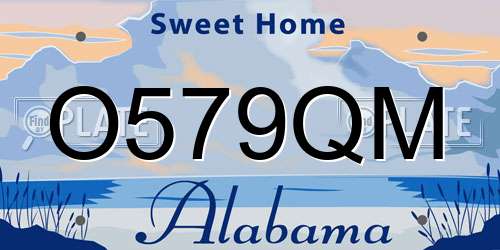 O579QM Alabama License Plate