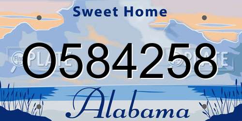 O584258 Alabama License Plate