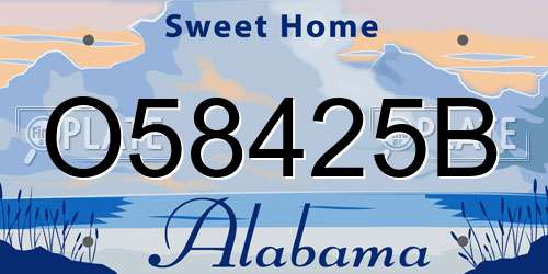 O58425B Alabama License Plate