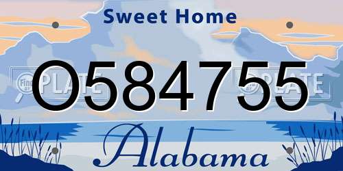 O584755 Alabama License Plate