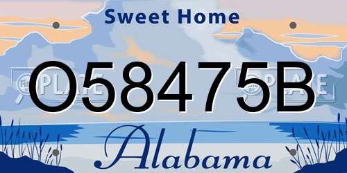 O58475B Alabama License Plate