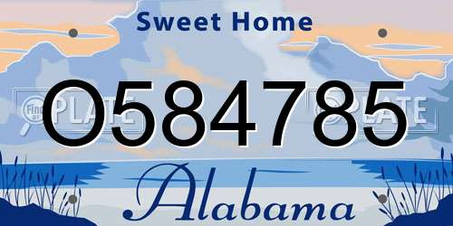 O584785 Alabama License Plate