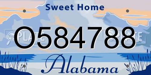 O584788 Alabama License Plate