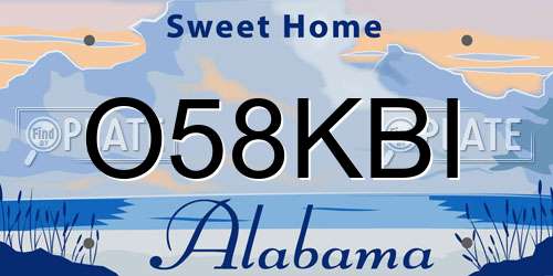 O58KBI Alabama License Plate