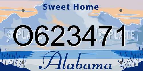 O623471 Alabama License Plate