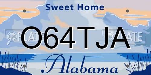 O64TJA Alabama License Plate
