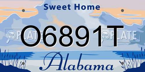 O6891T Alabama License Plate