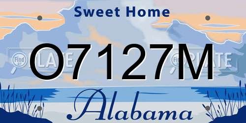 O7127M Alabama License Plate