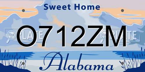 O712ZM Alabama License Plate