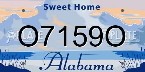 O7159O Alabama License Plate