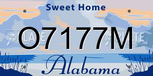 O7177M Alabama License Plate