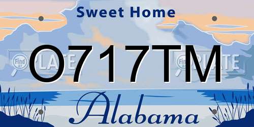 O717TM Alabama License Plate
