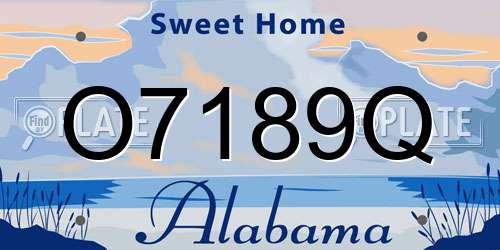 O7189Q Alabama License Plate