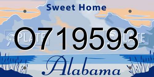 O719593 Alabama License Plate