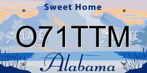 O71TTM Alabama License Plate