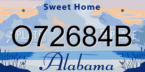 O72684B Alabama License Plate