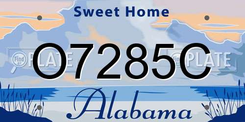 O7285C Alabama License Plate