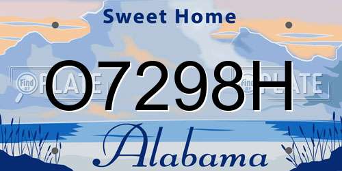 O7298H Alabama License Plate