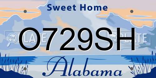 O729SH Alabama License Plate
