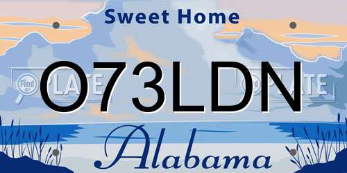 O73LDN Alabama License Plate