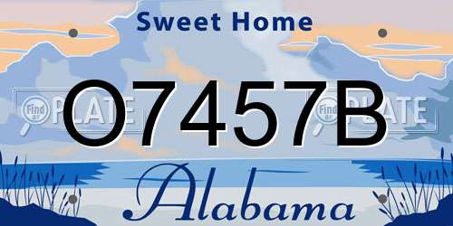 O7457B Alabama License Plate