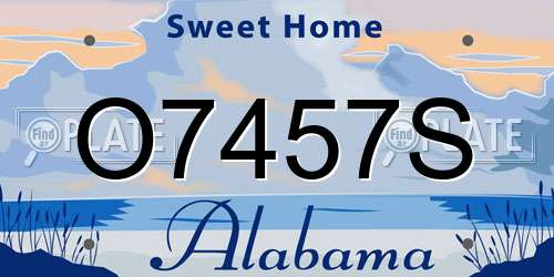 O7457S Alabama License Plate