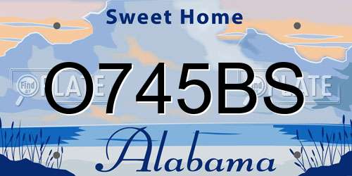 O745BS Alabama License Plate