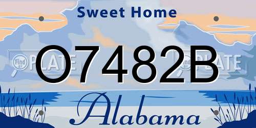 O7482B Alabama License Plate