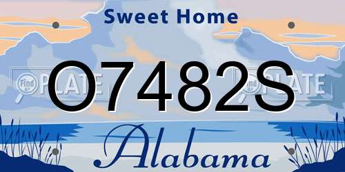 O7482S Alabama License Plate