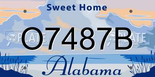 O7487B Alabama License Plate