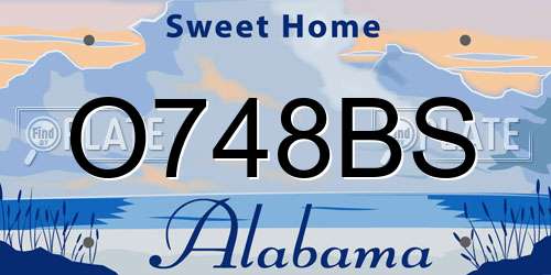 O748BS Alabama License Plate