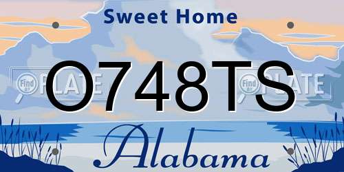 O748TS Alabama License Plate