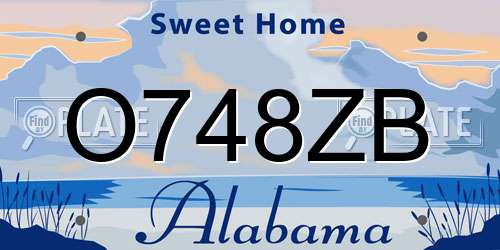 O748ZB Alabama License Plate
