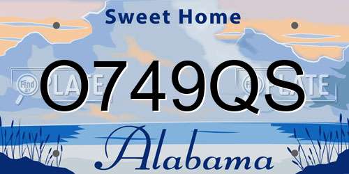 O749QS Alabama License Plate