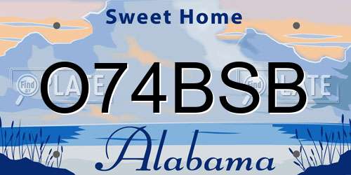 O74BSB Alabama License Plate
