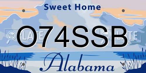 O74SSB Alabama License Plate