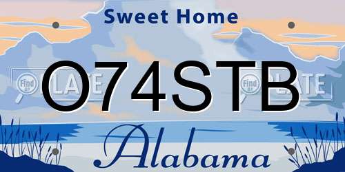 O74STB Alabama License Plate