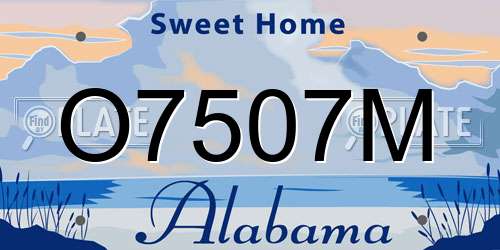 O7507M Alabama License Plate