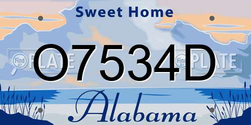 O7534D Alabama License Plate