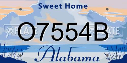 O7554B Alabama License Plate