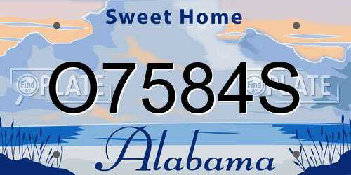O7584S Alabama License Plate