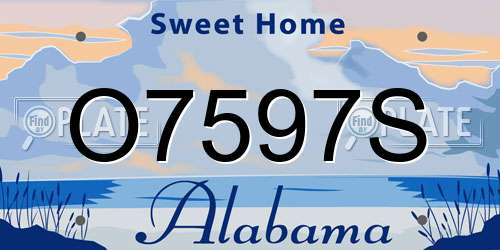 O7597S Alabama License Plate