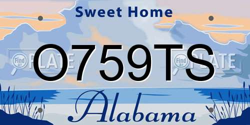 O759TS Alabama License Plate